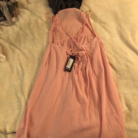 Nasty gal pink square neck cross back midi dress - Picture 2 of 3